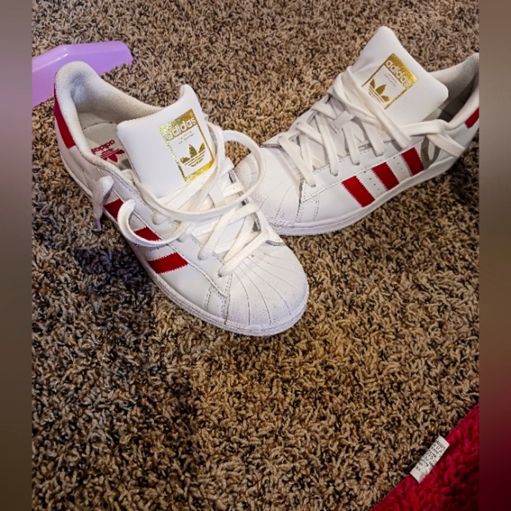 Pink and White Adidas